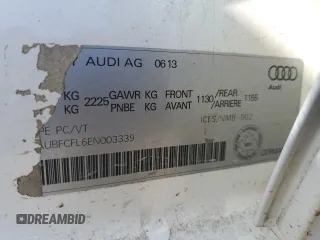 2014 Audi A4 Komfort z VIN WAUBFCFL6EN003339, wystawiony jako Copart lot #60940495 z przebiegiem 202 833 mil mil oraz Nie do naprawy • Non repairable. Historia ofert i sprzedaży dostępna na DreamBid. Obrazek 10.