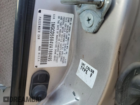 1997 Honda Accord Value with VIN 1HGCD5684VA168495, listed as a Copart auction lot 71716984 with 202,854 mi miles and Salvage Title. Bid and sale history available at DreamBid. Image 13.