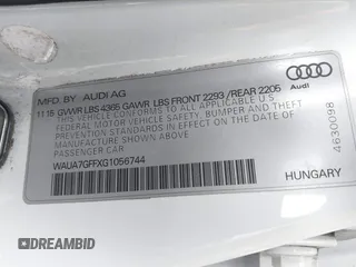 2016 Audi A3 Premium with VIN WAUA7GFFXG1056744, listed as a IAAI auction lot 42527955 with 125,917 mi miles and . Bid and sale history available at DreamBid. Image 9.