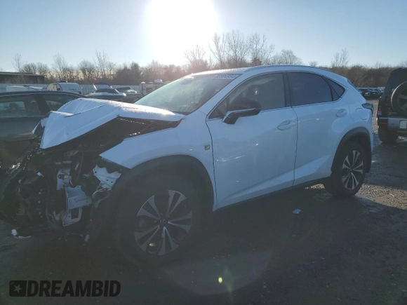 2021 Lexus NX with VIN JTJSARDZ5M2257200, listed as a Copart auction lot 85504954 with 41,502 mi miles and Salvage Title. Bid and sale history available at carsss.com. Image 1.
