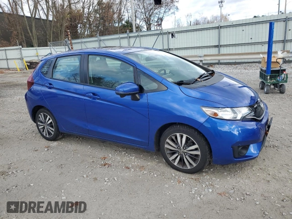 2017 Honda Fit EX-L with VIN 3HGGK5H80HM704757, listed as a Copart auction lot 80079734 with 53,397 mi miles and Salvage Title. Bid and sale history available at DreamBid. Image 4.