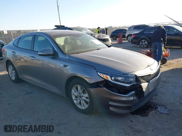 2016 Kia Optima LX with VIN 5XXGT4L39GG102599, listed as a IAAI auction lot 41748147 with 104,712 mi miles. Bid and sale history available at carsss.com. Image 1.