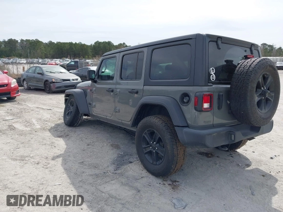 2021 Jeep Wrangler Unlimited Sport S with VIN 1C4HJXDG1MW594522, listed as a IAAI auction lot 41715891 with 88,821 mi miles. Bid and sale history available at carsss.com. Image 3.