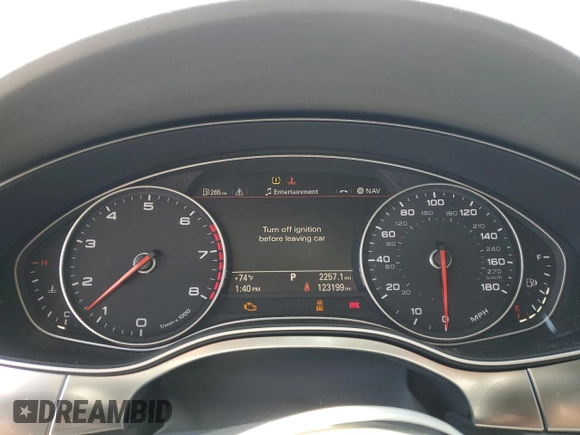 2013 Audi A7 Prestige with VIN WAU2GAFC4DN079691, listed as a Copart auction lot 65089225 with 123,199 mi miles and Clean title. Bid and sale history available at DreamBid. Image 9.