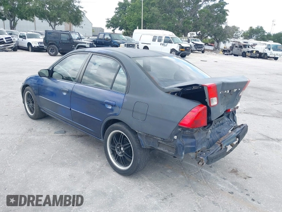 2004 Honda Civic LX with VIN 2HGES16514H602613, listed as a IAAI auction lot 39716121 with 215,401 mi miles and . Bid and sale history available at carsss.com. Image 3.