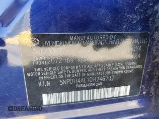 2013 Hyundai Elantra GLS z VIN 5NPDH4AE1DH246737, wystawiony jako Copart lot #64248184 z przebiegiem 132 716 mil mil oraz Szkody całkowita. Historia ofert i sprzedaży dostępna na DreamBid. Obrazek 12.
