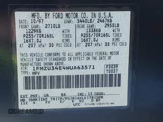 1998 Ford Explorer XL с VIN 1FMZU34E4WUA63571, выставлен на аукционе IAAI как лот 42579244 с пробегом 205 715 миль миль и . История ставок и продаж доступна на DreamBid. Изображение 9.