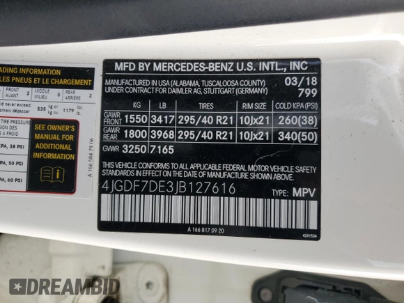 2018 Mercedes-Benz GLS 550 with VIN 4JGDF7DE3JB127616, listed as a Copart auction lot 49472135 with 137,793 mi miles and Non repairable. Bid and sale history available at DreamBid. Image 13.