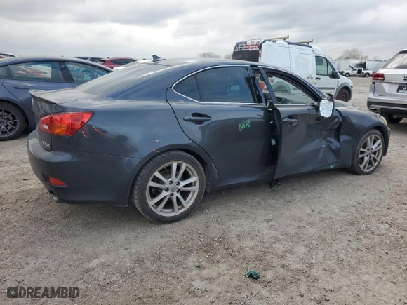 2007 Lexus IS 250 with VIN JTHBK262772037809, listed as a Copart auction lot 47433635 with 149,624 mi miles and Salvage Title. Bid and sale history available at carsss.com. Image 3.
