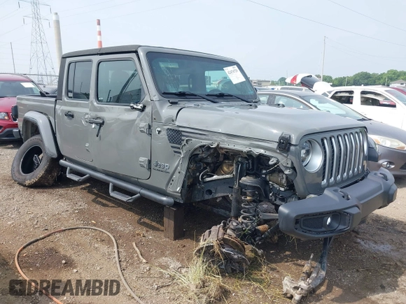 2020 Jeep Gladiator Overland with VIN 1C6HJTFG0LL169628, listed as a IAAI auction lot 42476729 with 102,874 mi miles and . Bid and sale history available at DreamBid. Image 1.