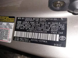 2004 Toyota Camry LE z VIN 4T1BE32K84U896326, wystawiony jako IAAI lot #42409807 z przebiegiem 163 984 mil mil oraz . Historia ofert i sprzedaży dostępna na DreamBid. Obrazek 9.