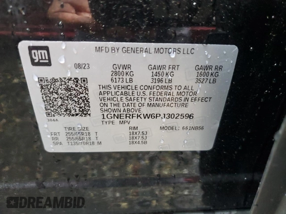 2023 Chevrolet Traverse LS with VIN 1GNERFKW6PJ302596, listed as a Copart auction lot 48978035 with Not Provided miles and Salvage Title. Bid and sale history available at DreamBid. Image 14.