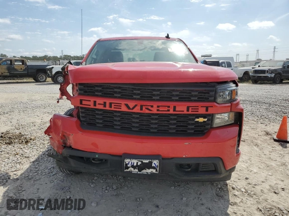 2021 Chevrolet Silverado 1500 Custom with VIN 1GCRWBEK2MZ296829, listed as a Copart auction lot 52145575 with 96,109 mi miles and Salvage Title. Bid and sale history available at DreamBid. Image 5.
