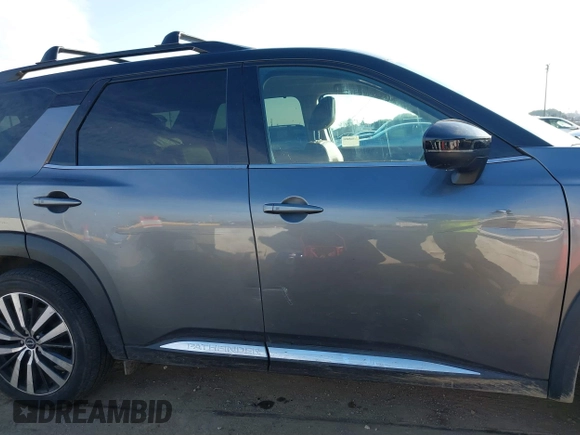 2023 Nissan Pathfinder Platinum with VIN 5N1DR3DK4PC204924, listed as a IAAI auction lot 41366352 with 25,918 mi miles and . Bid and sale history available at DreamBid. Image 12.