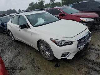 2021 Infiniti Q50 Luxe with VIN JN1EV7BP9MM705892, listed as a Copart auction lot 58545575 with Not provided miles and Salvage title. Bid and sale history available at DreamBid. Image 4.