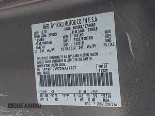2002 Ford F-150 XL with VIN 1FTRF17W22NA77707, listed as a IAAI auction lot 42291542 with Not provided miles and . Bid and sale history available at DreamBid. Image 9.