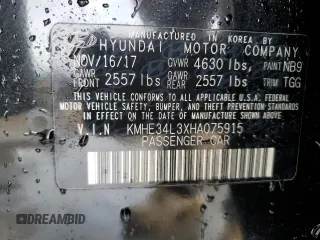 2017 Hyundai Sonata Hybrid Limited with VIN KMHE34L3XHA075915, listed as a Copart auction lot 42370454 with 57,669 mi miles. Bid and sale history available at carsss.com. Image 12.