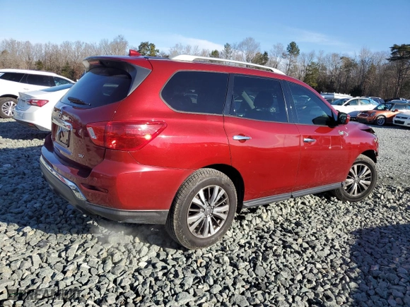 2019 Nissan Pathfinder S with VIN 5N1DR2MN5KC595109, listed as a Copart auction lot 86764374 with 86520 miles and Salvage Title. Bid and sale history available at carsss.com. Image 3.