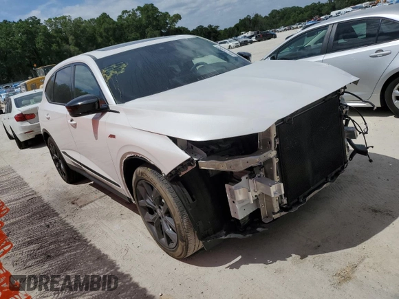 2023 Acura MDX w/A-Spec Package with VIN 5J8YE1H05PL042995, listed as a Copart auction lot 55276985 with 45,893 mi miles and Salvage title. Bid and sale history available at DreamBid. Image 4.
