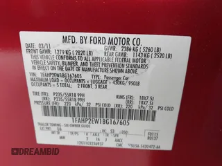 2011 Ford Taurus SEL z VIN 1FAHP2EW1BG167605, wystawiony jako IAAI lot #41794825 z przebiegiem 143 025 mil mil oraz . Historia ofert i sprzedaży dostępna na DreamBid. Obrazek 9.