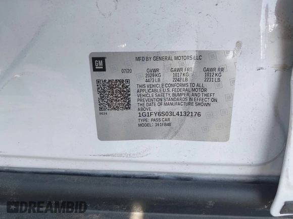 2020 Chevrolet Bolt EV LT with VIN 1G1FY6S03L4132176, listed as a IAAI auction lot 42211304 with 62,063 mi miles and . Bid and sale history available at DreamBid. Image 9.