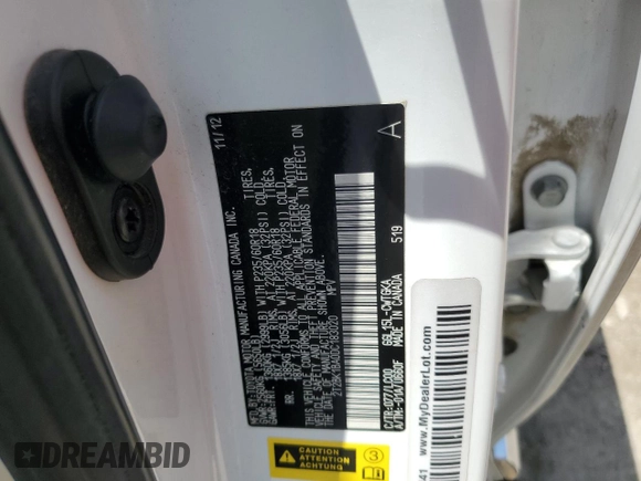 2013 Lexus RX 350 with VIN 2T2BK1BA0DC183020, listed as a Copart auction lot 60892205 with 227,851 mi miles and Salvage title. Bid and sale history available at DreamBid. Image 14.