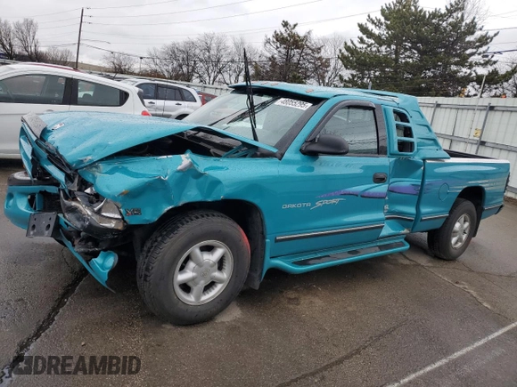 1997 Dodge Dakota with VIN 1B7GL23X6VS173527, listed as a Copart auction lot 48055295 with 154,418 mi miles and Salvage Title. Bid and sale history available at carsss.com. Image 1.