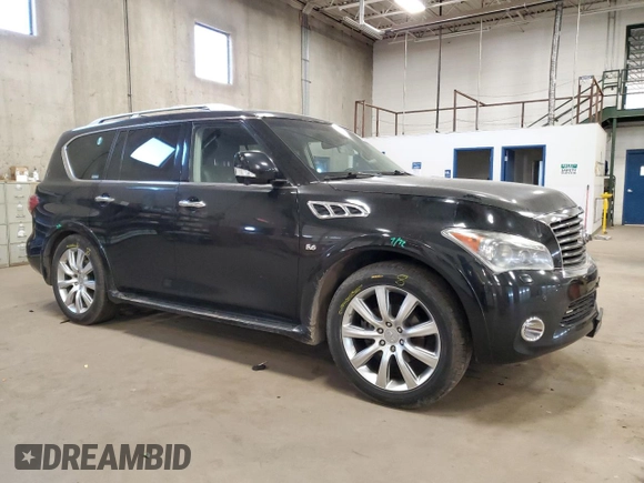 2014 Infiniti QX80 with VIN JN8AZ2NE9E9063812, listed as a Copart auction lot 49495815 with 170,290 mi miles and Salvage Title. Bid and sale history available at carsss.com. Image 4.
