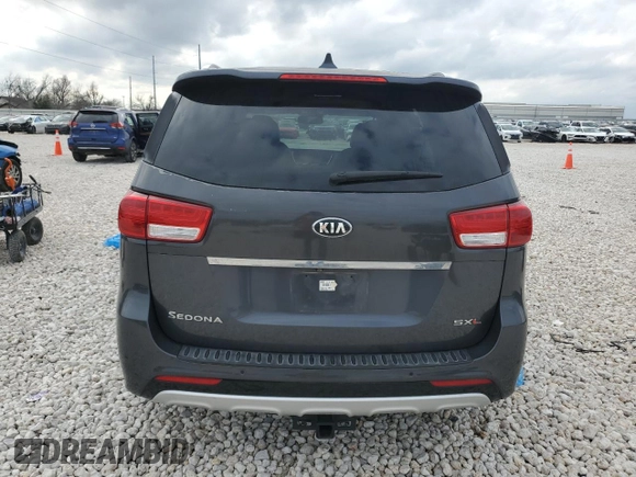 2017 Kia Sedona SX-L with VIN KNDME5C15H6343903, listed as a Copart auction lot 43872805 with 62,505 mi miles and Salvage Title. Bid and sale history available at carsss.com. Image 6.