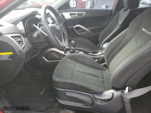 2016 Hyundai Veloster with VIN KMHTC6AD4GU253166, listed as a Copart auction lot 48557715 with 124,416 mi miles and Salvage Title. Bid and sale history available at carsss.com. Image 7.