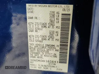 2019 Nissan Murano SL with VIN 5N1AZ2MS5KN165643, listed as a Copart auction lot 46440014 with 34,867 mi miles and Salvage Title. Bid and sale history available at DreamBid. Image 13.