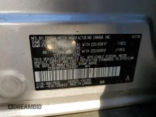 2020 Toyota RAV4 LE with VIN 2T3H1RFV6LC049907, listed as a Copart auction lot 50608605 with 45,296 mi miles and Salvage Title. Bid and sale history available at carsss.com. Image 14.