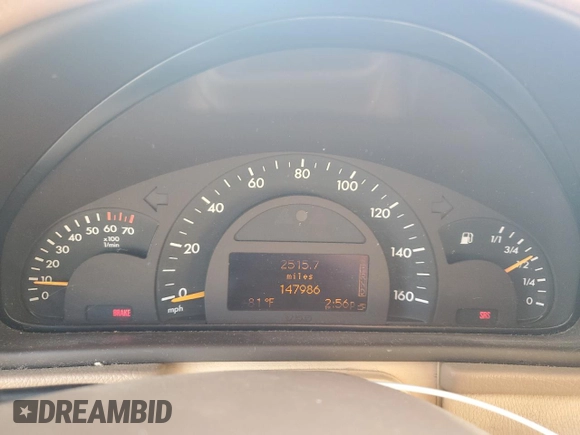 2002 Mercedes-Benz C 230/260/280/320 with VIN WDBRF64J42F196373, listed as a Copart auction lot 88166025 with 147,986 mi miles and Salvage Title. Bid and sale history available at DreamBid. Image 9.