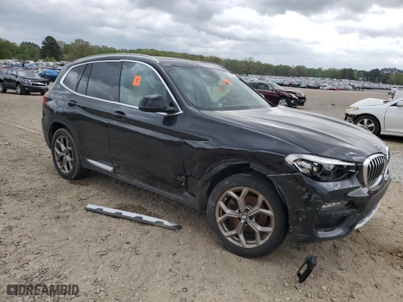 2021 BMW X3 sDrive30i with VIN 5UXTY3C05M9F87947, listed as a Copart auction lot 51312705 with 51,043 mi miles and Salvage Title. Bid and sale history available at carsss.com. Image 4.