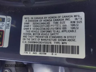 2014 Honda CR-V LX with VIN 2HKRM4H3XEH705576, listed as a IAAI auction lot 41280825 with 124,845 mi miles. Bid and sale history available at carsss.com. Image 9.