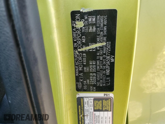 2014 Kia Soul + with VIN KNDJP3A59E7725011, listed as a Copart auction lot 51456125 with 93,548 mi miles and Salvage Title. Bid and sale history available at carsss.com. Image 12.