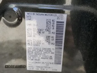 2015 Nissan Rogue SV with VIN 5N1AT2MV0FC871268, listed as a Copart auction lot 54258755 with 89,786 mi miles and Salvage Title. Bid and sale history available at DreamBid. Image 13.