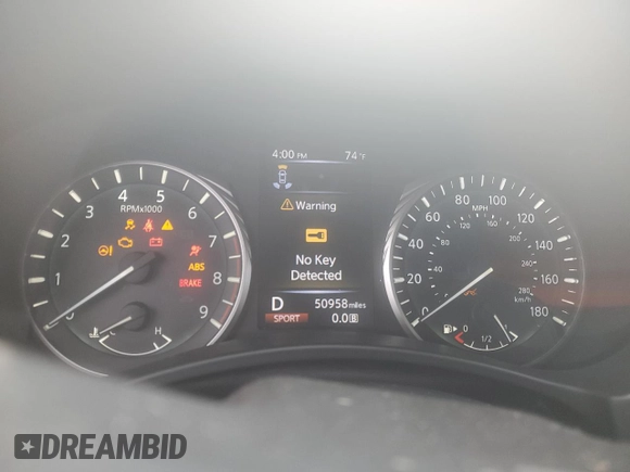 2020 Infiniti Q50 Luxe with VIN JN1EV7AR0LM253719, listed as a Copart auction lot 70259344 with 50,958 mi miles and Salvage title. Bid and sale history available at DreamBid. Image 9.