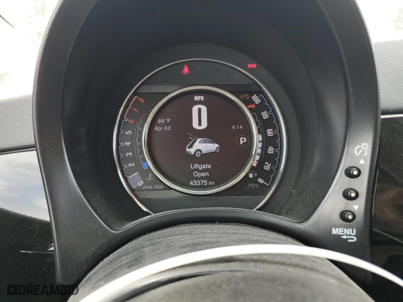 2017 FIAT 500 Pop with VIN 3C3CFFKR7HT694358, listed as a Copart auction lot 51462315 with 43,375 mi miles and Salvage Title. Bid and sale history available at carsss.com. Image 9.