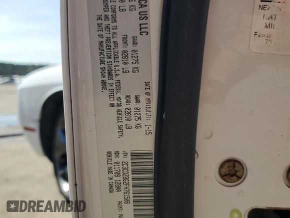 2015 Dodge Challenger SXT Plus z VIN 2C3CDZBG2FH761508, wystawiony jako Copart lot #50594455 z przebiegiem 94 182 mil mil oraz Szkoda całkowita • Salvage title. Historia ofert i sprzedaży dostępna na DreamBid. Obrazek 12.