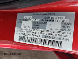 2020 Mazda 6 Sport with VIN JM1GL1UM9L1526019, listed as a IAAI auction lot 42092321 with 73,660 mi miles and . Bid and sale history available at DreamBid. Image 9.