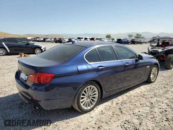 2013 BMW 5 Series 535i xDrive with VIN WBAFU7C52DDU76017, listed as a Copart auction lot 57461795 with 160,417 mi miles and Salvage title. Bid and sale history available at DreamBid. Image 3.