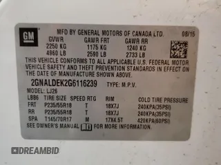 2016 Chevrolet Equinox LTZ z VIN 2GNALDEK2G6116239, wystawiony jako Copart lot #58316075 z przebiegiem 147 937 mil mil oraz Czysty tytuł • Clean title. Historia ofert i sprzedaży dostępna na DreamBid. Obrazek 13.