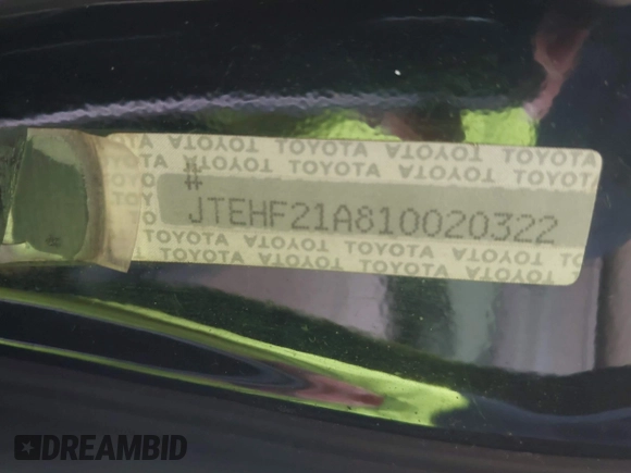 2001 Toyota Highlander z VIN JTEHF21A810020322, wystawiony jako IAAI lot #42472956 z przebiegiem 210 050 mil mil oraz . Historia ofert i sprzedaży dostępna na DreamBid. Obrazek 9.