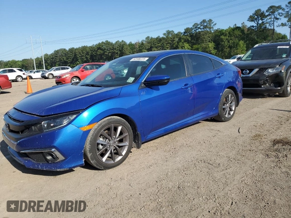 2020 Honda Civic Sedan EX with VIN 19XFC1F33LE024216, listed as a Copart auction lot 52208225 with 48,645 mi miles and Salvage Title. Bid and sale history available at carsss.com. Image 1.