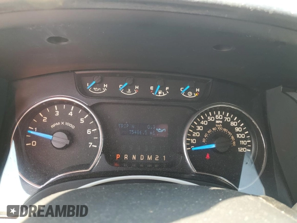 2014 Ford F-150 XL with VIN 1FTFW1CF3EKF39819, listed as a Copart auction lot 62313945 with 75,486 mi miles and Salvage title. Bid and sale history available at DreamBid. Image 9.