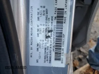 2012 Mazda 3 i Touring with VIN JM1BL1V79C1553935, listed as a Copart auction lot 46500285 with 195,337 mi miles and Salvage Title. Bid and sale history available at DreamBid. Image 14.