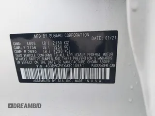 2021 Subaru Legacy Touring XT z VIN 4S3BWGP6XM3010551, wystawiony jako IAAI lot #42000181 z przebiegiem 68 351 mil mil oraz . Historia ofert i sprzedaży dostępna na DreamBid. Obrazek 9.