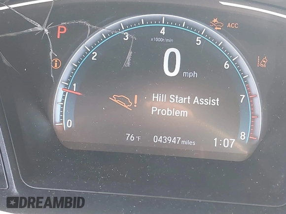 2019 Honda Civic Sedan LX with VIN 2HGFC2F66KH564003, listed as a IAAI auction lot 41675239 with 43,947 mi miles. Bid and sale history available at carsss.com. Image 15.