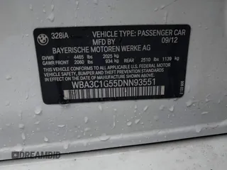 2013 BMW 3 Series 328i с VIN WBA3C1G55DNN93551, выставлен на аукционе IAAI как лот 41196707 с пробегом 165 735 миль миль и . История ставок и продаж доступна на DreamBid. Изображение 9.